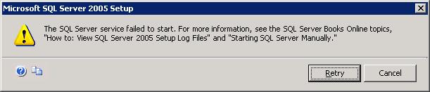 SQL 2005 error