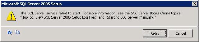 SQL 2005 error