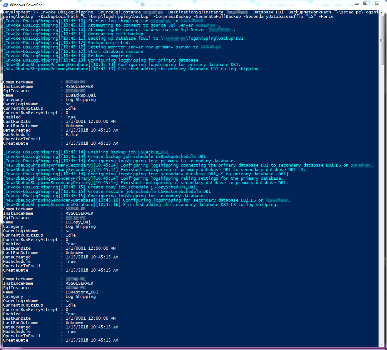 logshipping example force