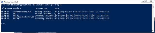 Log Shipping Status Command Simple