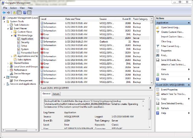 Get Log Shipping Errors Event Viewer 