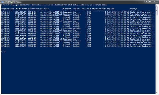 Get Log Shipping Errors Filter Date From