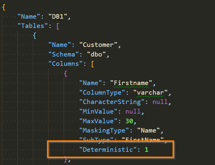 deterministic masking config