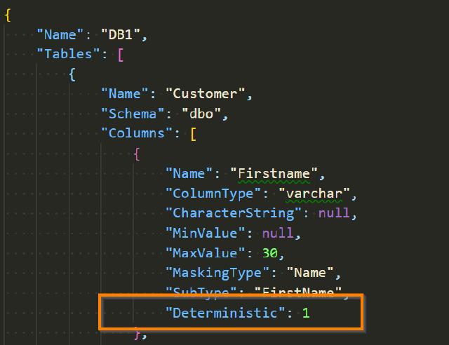 deterministic masking config